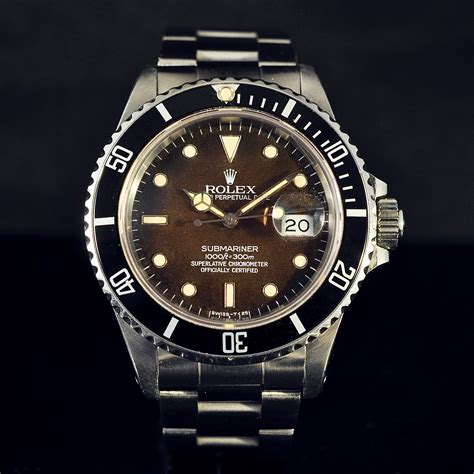 rolex submariner rotor dark tropical|vintage rolex tropical dials.